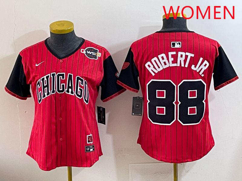 Women 2025 Chicago White Sox #88 Robert jr Red Joint Name Nike MLB Jersey style 11->women mlb jersey->Women Jersey